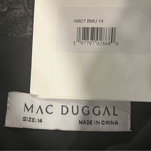 Mac Duggal 49827 Size 14 Spaghetti Strap Bustier Floral Embroidered Gown Dress - Picture 8 of 8